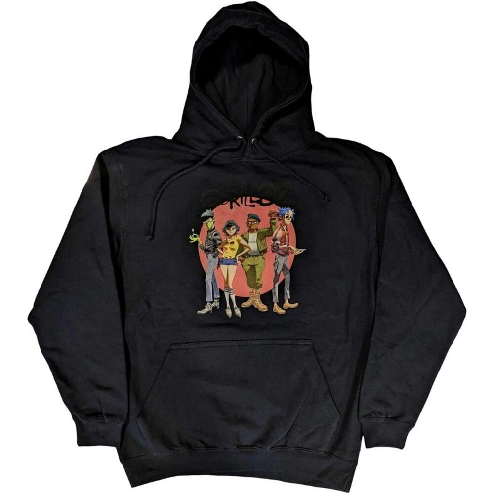 Gorillaz Unisex Adult Group Circle Rise Pullover Hoodie / Navy Blue